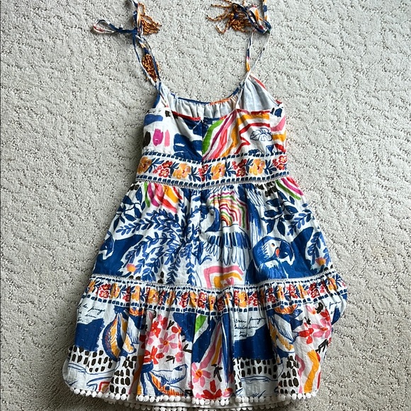 FARM Rio Blue and White Mini Sundress Spaghetti Strap Casual - Picture 2 of 3